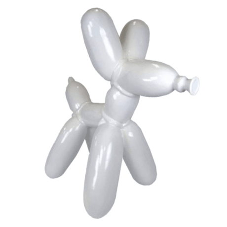 Statue Chien Ballon Animaux Resine - 120cm - Blanc - ANIMAUX-RESINE.FR