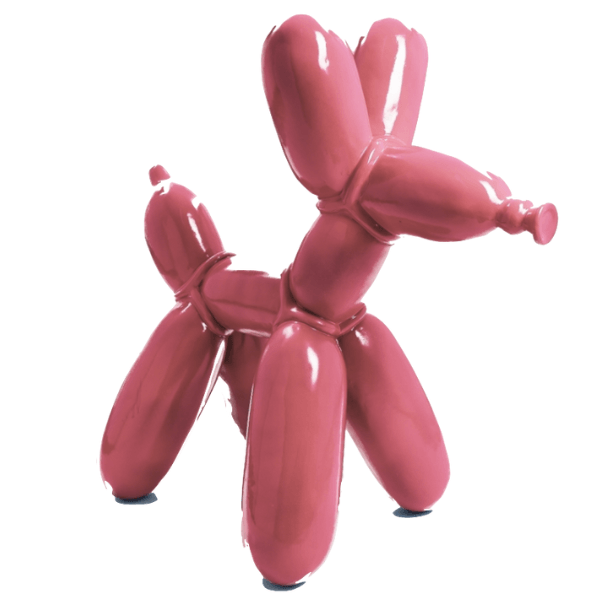 Statue Chien Ballon Animaux Resine - 120cm - Rose Clair - ANIMAUX-RESINE.FR