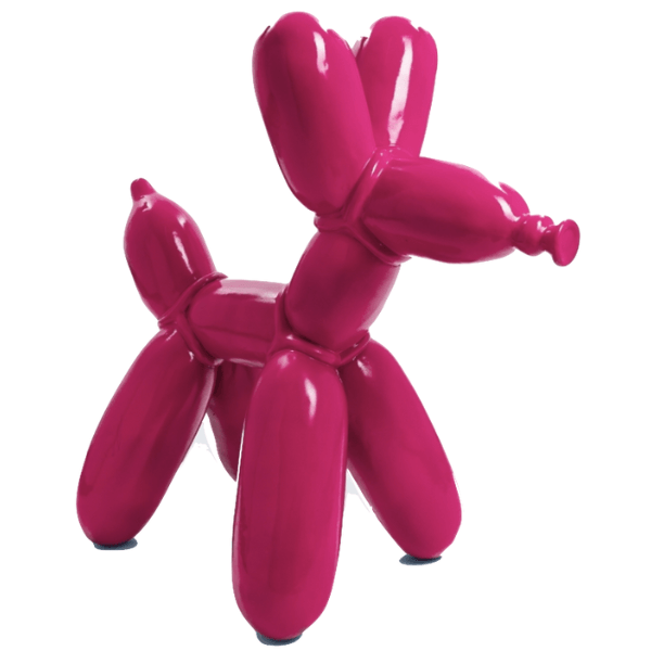 Statue Chien Ballon Animaux Resine - 120cm - Rose Fushia - ANIMAUX-RESINE.FR