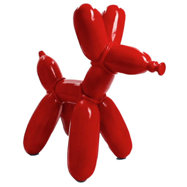 Statue Chien Ballon Animaux Resine - 120cm - Rouge - ANIMAUX-RESINE.FR