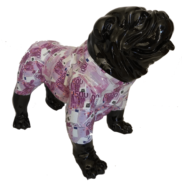 Statue Chien Bouledogue Anglais Animaux Resine - 30cm - Euros - ANIMAUX-RESINE.FR