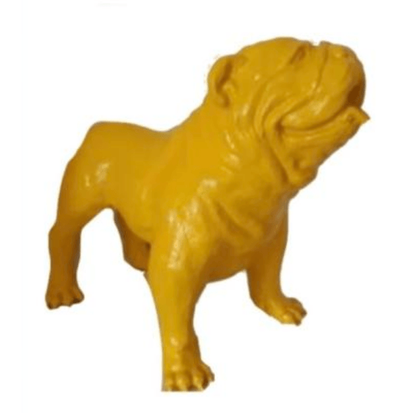 Statue Chien Bouledogue Anglais Animaux Resine - 30cm - Jaune - ANIMAUX-RESINE.FR