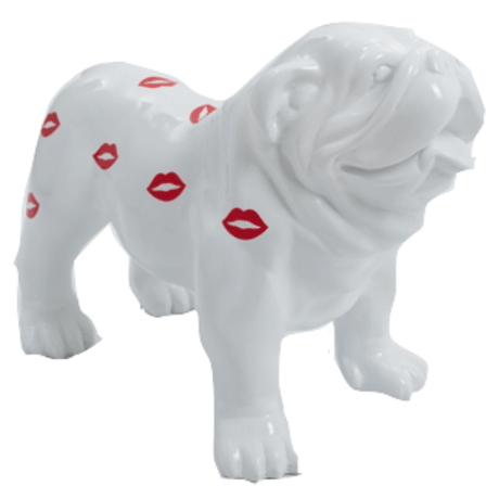 Statue Chien Bouledogue Anglais Animaux Resine - 60cm - Bisous - ANIMAUX-RESINE.FR