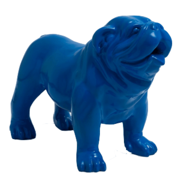 Statue Chien Bouledogue Anglais Animaux Resine - 60cm - Bleu - ANIMAUX-RESINE.FR