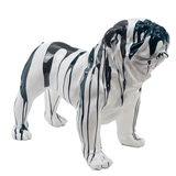 Statue Chien Bouledogue Anglais Animaux Resine - 60cm - Coulure Blanc - ANIMAUX-RESINE.FR