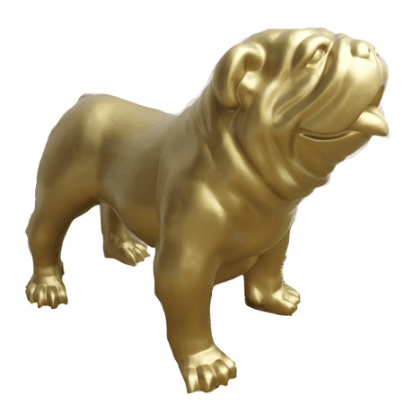 Statue Chien Bouledogue Anglais Animaux Resine - 60cm - Doré - ANIMAUX-RESINE.FR