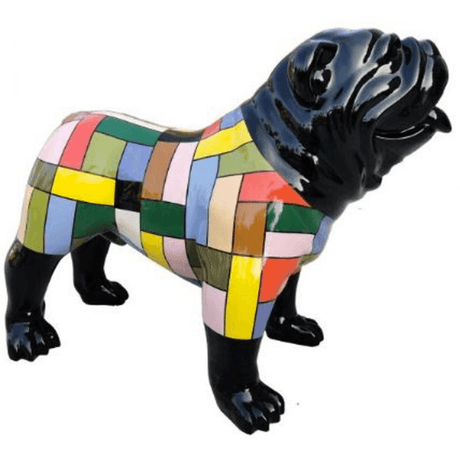 Statue Chien Bouledogue Anglais Animaux Resine - 60cm - Dragibus Noir - ANIMAUX-RESINE.FR
