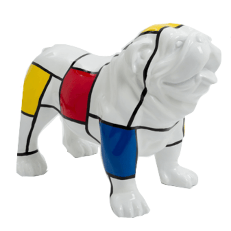 Statue Chien Bouledogue Anglais Animaux Resine - 60cm - Mondrian - ANIMAUX-RESINE.FR