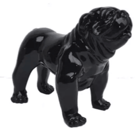 Statue Chien Bouledogue Anglais Animaux Resine - 60cm - Noir - ANIMAUX-RESINE.FR