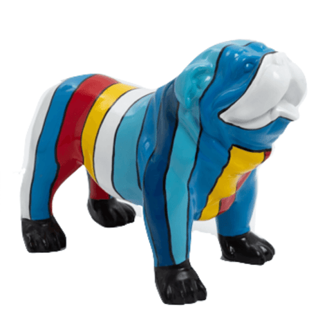 Statue Chien Bouledogue Anglais Animaux Resine - 60cm - Schtroumpf - ANIMAUX-RESINE.FR