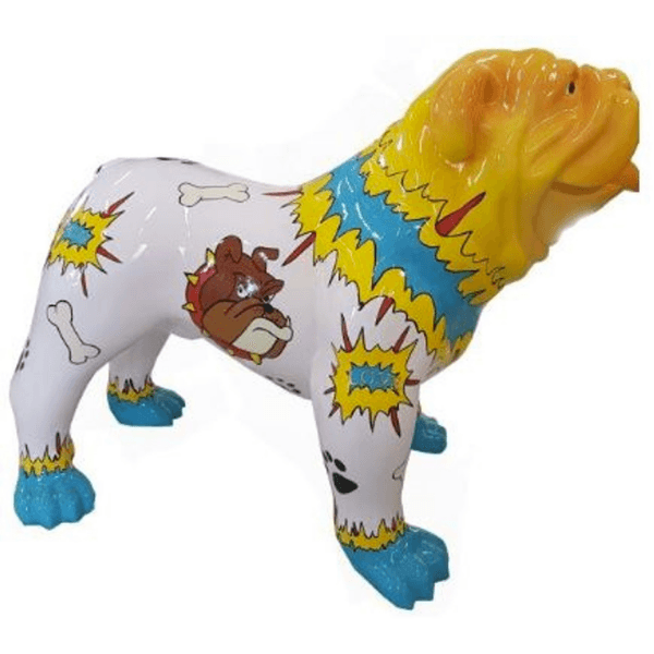 Statue Chien Bouledogue Anglais Animaux Resine - 60cm - Tag - ANIMAUX-RESINE.FR