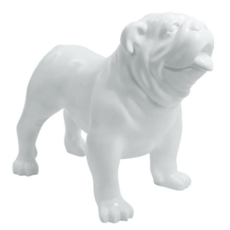 Statue Chien Bouledogue Anglais Animaux Resine - 90cm -Blanc - ANIMAUX-RESINE.FR