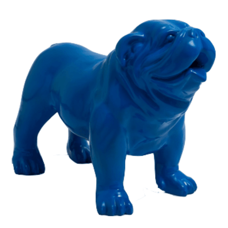 Statue Chien Bouledogue Anglais Animaux Resine - 90cm -Bleu - ANIMAUX-RESINE.FR