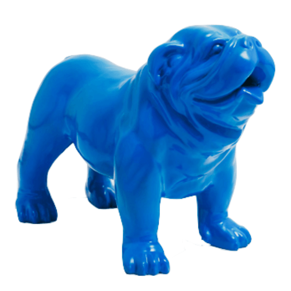 Statue Chien Bouledogue Anglais Animaux Resine - 90cm - Bleu Ciel - ANIMAUX-RESINE.FR