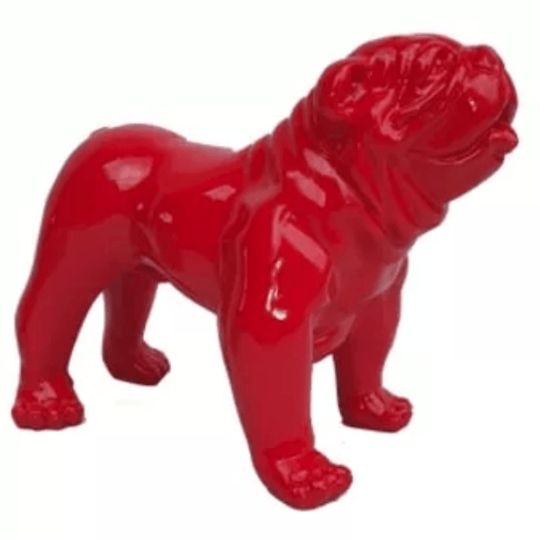 Statue Chien Bouledogue Anglais Animaux Resine - 90cm -Rouge - ANIMAUX-RESINE.FR