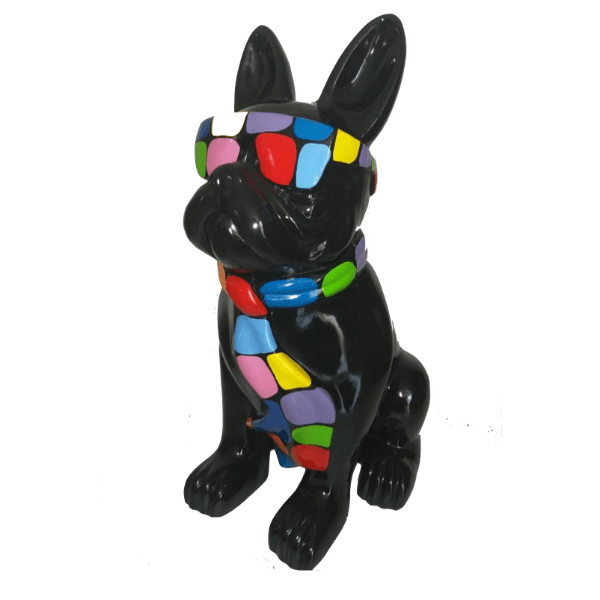 Statue Chien Bouledogue Francais Animaux Resine - 120cm - Dragibus Noir - ANIMAUX-RESINE.FR