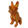 Statue Chien Bouledogue Francais Animaux Resine - 120cm - Graffiti Orange - ANIMAUX-RESINE.FR