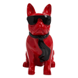 Statue Chien Bouledogue Francais Animaux Resine - 120cm - Mix Noir Rouge - ANIMAUX-RESINE.FR