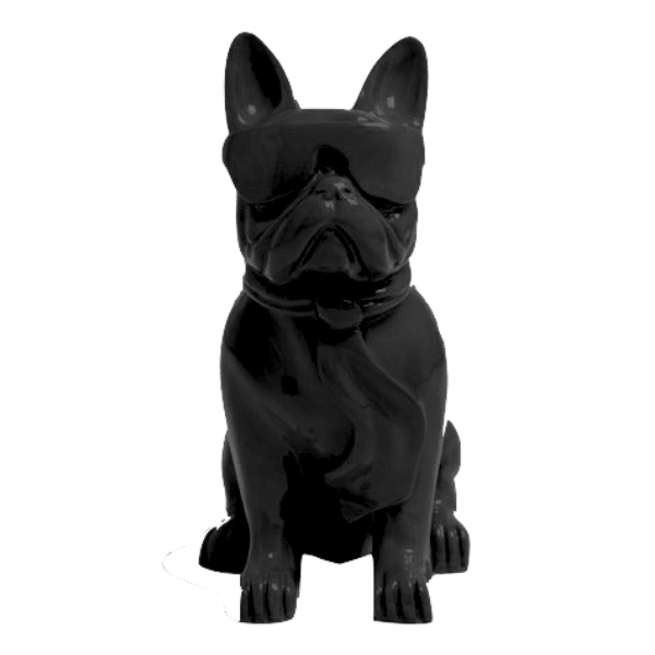 Statue Chien Bouledogue Francais Animaux Resine - 120cm - Noir - ANIMAUX-RESINE.FR