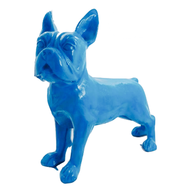 Statue Chien Bouledogue Francais Animaux Resine - 180cm - Bleu Ciel - ANIMAUX-RESINE.FR