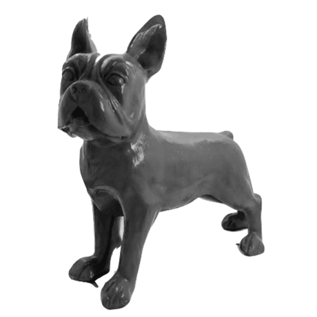 Statue Chien Bouledogue Francais Animaux Resine - 180cm - Gris - ANIMAUX-RESINE.FR