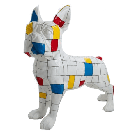 Statue Chien Bouledogue Francais Animaux Resine - 180cm - Mondrian - ANIMAUX-RESINE.FR