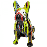 Statue Chien Bouledogue Francais Animaux Resine - 30cm - Multi Coulure Noir - ANIMAUX-RESINE.FR