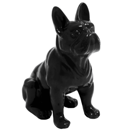 Statue Chien Bouledogue Francais Animaux Resine - 30cm - Noir - ANIMAUX-RESINE.FR