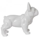 Statue Chien Bouledogue Francais Animaux Resine - 45cm - Blanc - ANIMAUX-RESINE.FR