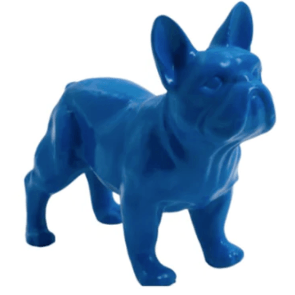 Statue Chien Bouledogue Francais Animaux Resine - 45cm - Bleu - ANIMAUX-RESINE.FR