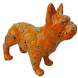 Statue Chien Bouledogue Francais Animaux Resine - 45cm - Graffiti Orange - ANIMAUX-RESINE.FR