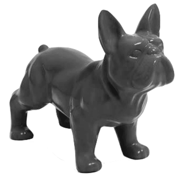 Statue Chien Bouledogue Francais Animaux Resine - 45cm - Gris - ANIMAUX-RESINE.FR