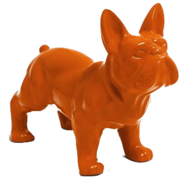 Statue Chien Bouledogue Francais Animaux Resine - 45cm - Orange - ANIMAUX-RESINE.FR