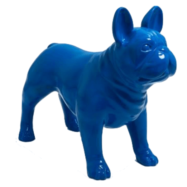 Statue Chien Bouledogue Francais Animaux Resine - 90cm - Bleu Nuit - ANIMAUX-RESINE.FR