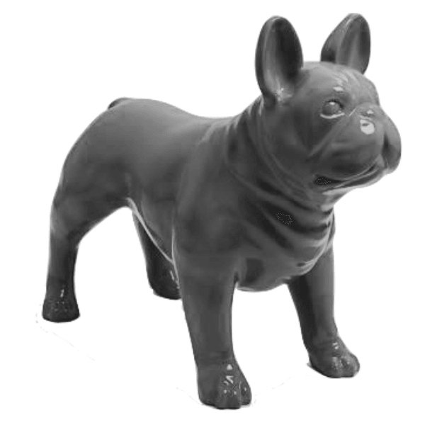 Statue Chien Bouledogue Francais Animaux Resine - 90cm - Gris - ANIMAUX-RESINE.FR