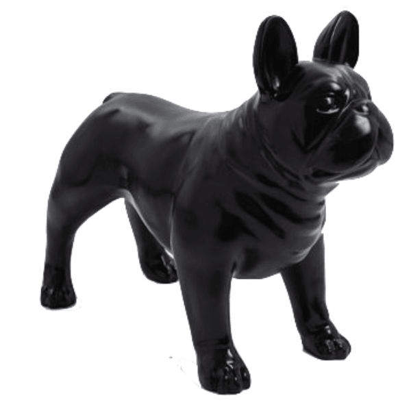 Statue Chien Bouledogue Francais Animaux Resine - 90cm - Noir - ANIMAUX-RESINE.FR