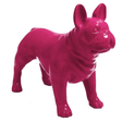 Statue Chien Bouledogue Francais Animaux Resine - 90cm - Rose Fushia - ANIMAUX-RESINE.FR