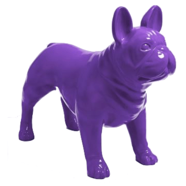 Statue Chien Bouledogue Francais Animaux Resine - 90cm - Violet - ANIMAUX-RESINE.FR