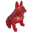 Statue Chien Bouledogue Francais Animaux Resine Origami - 35cm - Graffiti Rouge - ANIMAUX-RESINE.FR