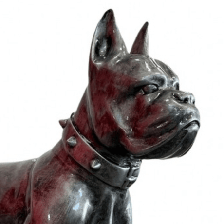 Statue Chien Boxer Animaux Resine - 110cm - Argenté - ANIMAUX-RESINE.FR