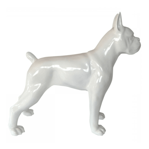 Statue Chien Boxer Animaux Resine - 110cm - Blanc - ANIMAUX-RESINE.FR