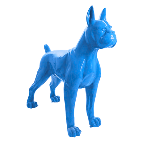 Statue Chien Boxer Animaux Resine - 110cm - Bleu - ANIMAUX-RESINE.FR