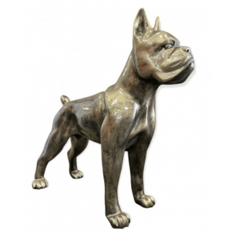 Statue Chien Boxer Animaux Resine - 110cm - Bronze - ANIMAUX-RESINE.FR