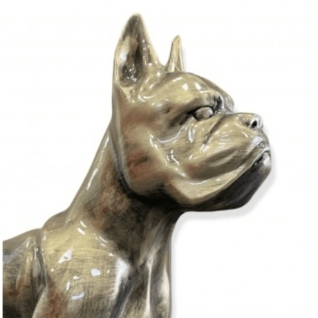 Statue Chien Boxer Animaux Resine - 110cm - Bronze - ANIMAUX-RESINE.FR