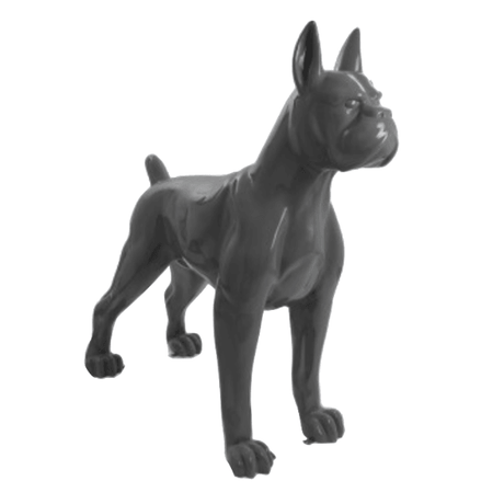 Statue Chien Boxer Animaux Resine - 110cm - Gris - ANIMAUX-RESINE.FR