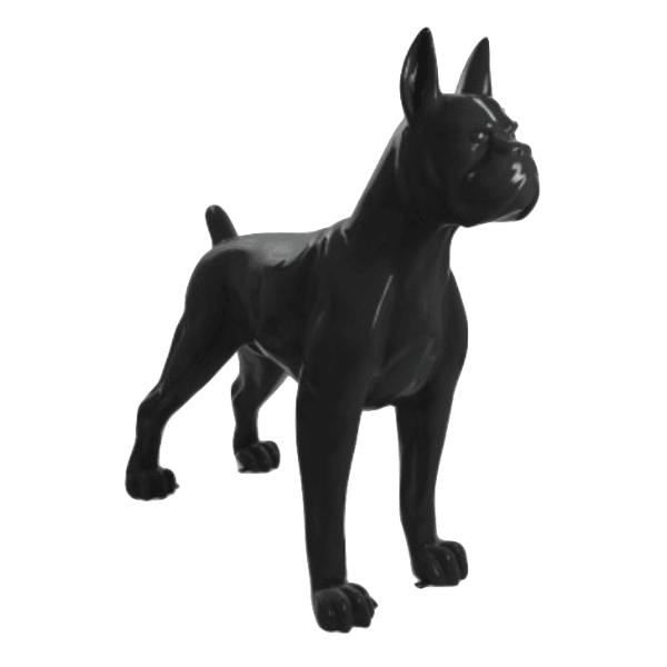 Statue Chien Boxer Animaux Resine - 110cm - Noir - ANIMAUX-RESINE.FR