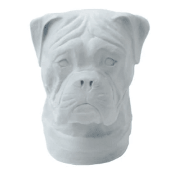 Statue Chien Boxer Animaux Resine - 35cm - Blanc - ANIMAUX-RESINE.FR