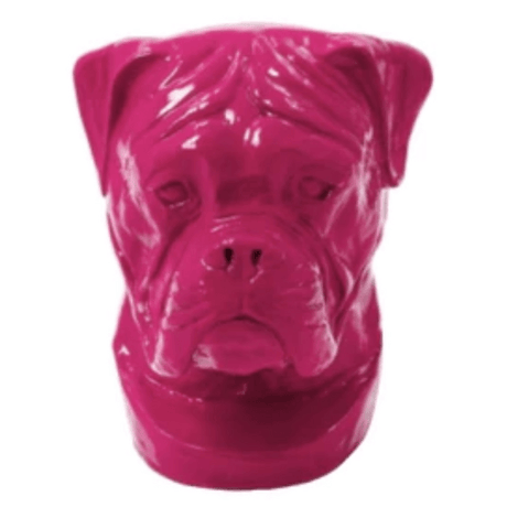 Statue Chien Boxer Animaux Resine - 35cm - Rose Fushia - ANIMAUX-RESINE.FR