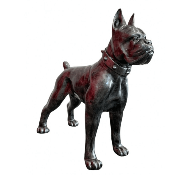 Statue Chien Boxer Animaux Resine - 50cm - Argenté - ANIMAUX-RESINE.FR