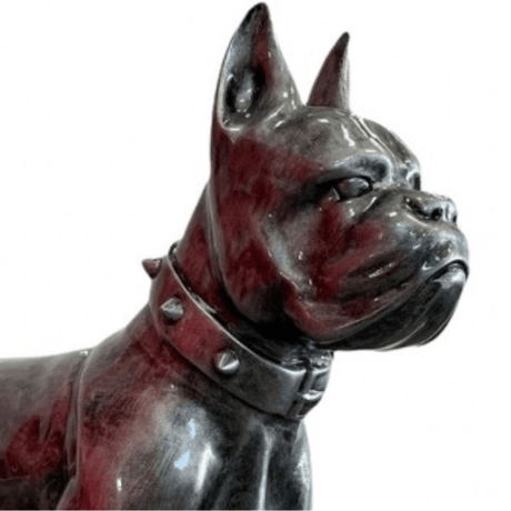 Statue Chien Boxer Animaux Resine - 50cm - Argenté - ANIMAUX-RESINE.FR